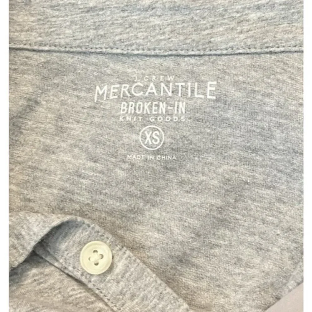 J Crew Mercantile Broken In Mens XS Light Gray Polo Shirt Chest Pocket - Picture 3 of 4